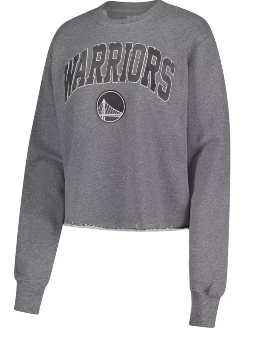 Women's Sportiqe Gray Golden State Warriors Varsity Collection Kacey Crop